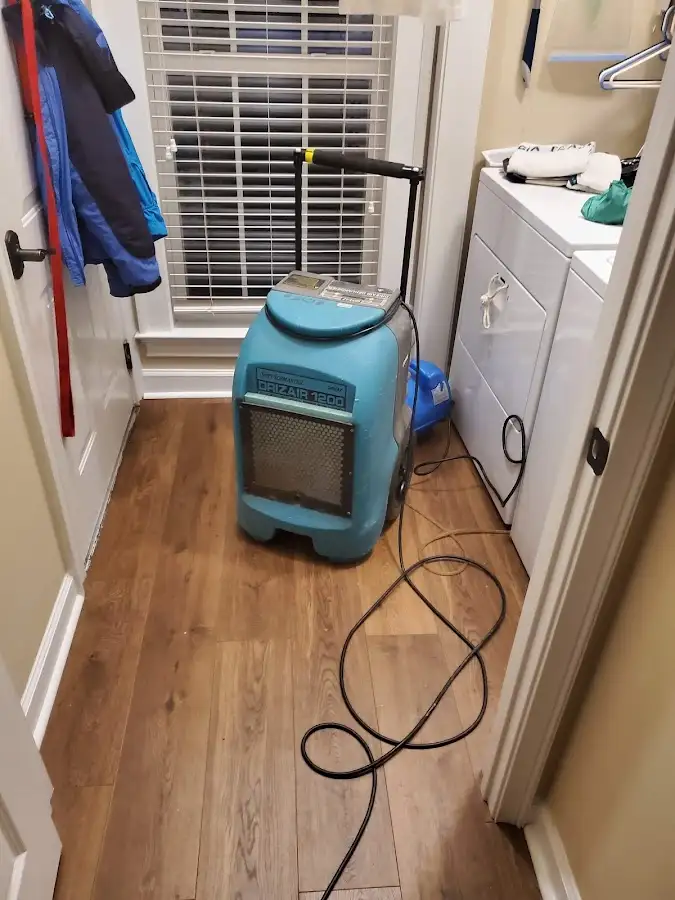 Commercial dehumidifier deployed for Flood Damage Cleanup in San Marcos